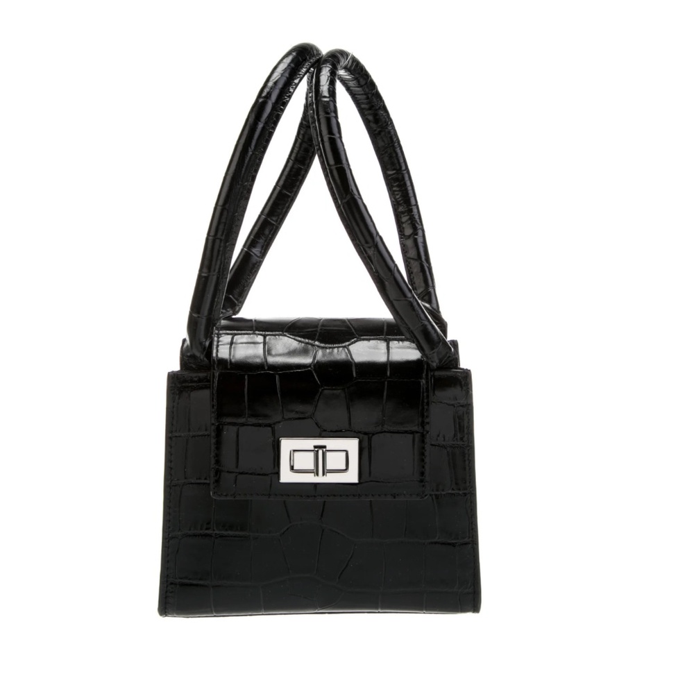 By Far Embossed Leather Handle Bag